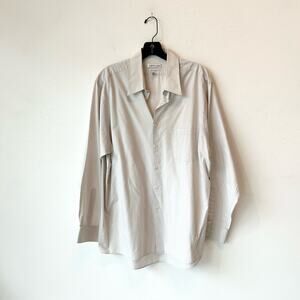 L/17 Van Heusen Tan Checkered Button Up Long Sleeve Shirt